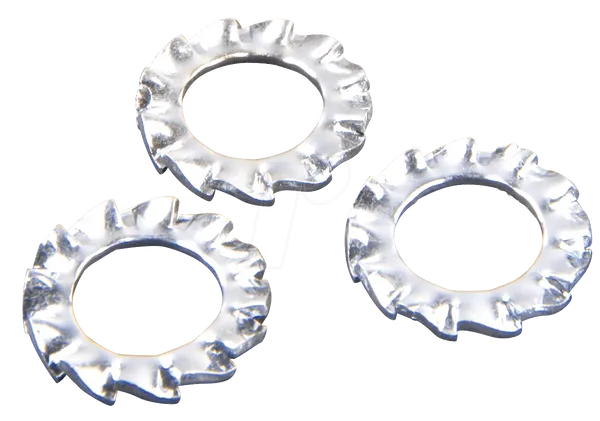 Arandelas dentadas metálicas