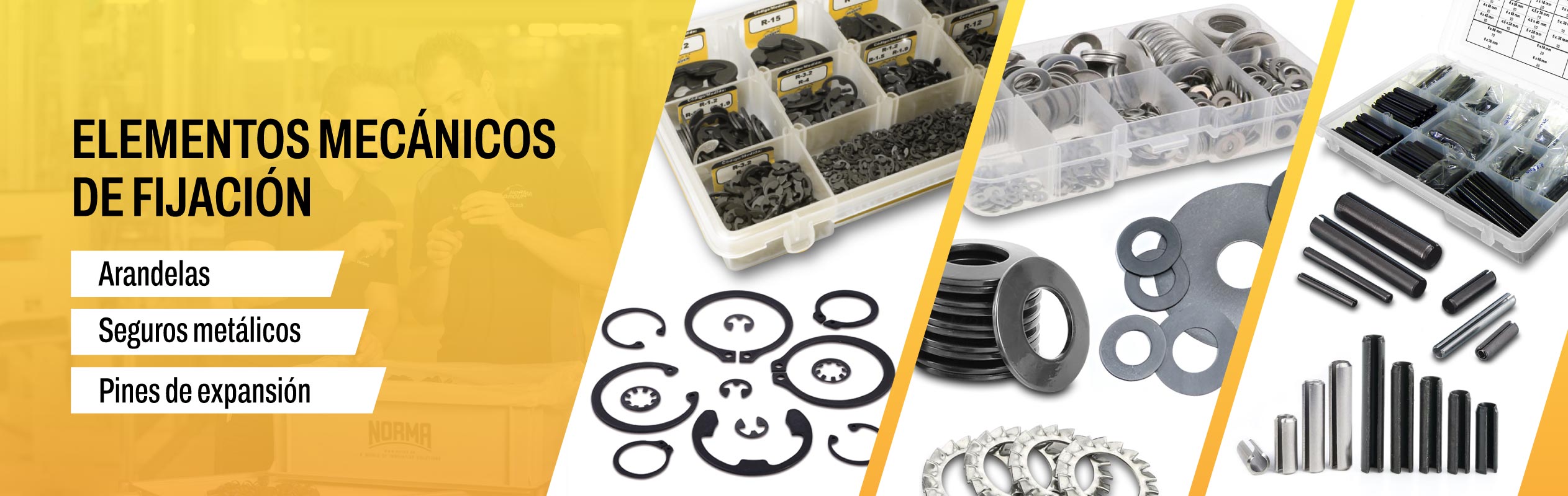 Anillos metálicos, seeger, arandelas mekafix y pines W&K alemanes en Bogotá